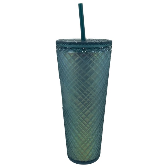 NWT Starbucks Peacock Jeweled Soft Touch Green Tumbler Cup Fall 2023 Venti 24 oz - Picture 2 of 8